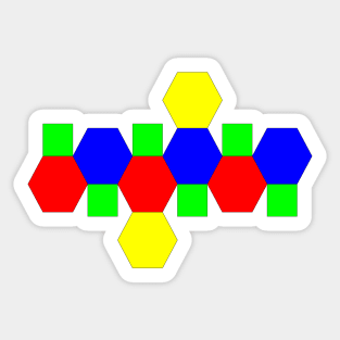 Net of a Truncated Octahedron Sticker